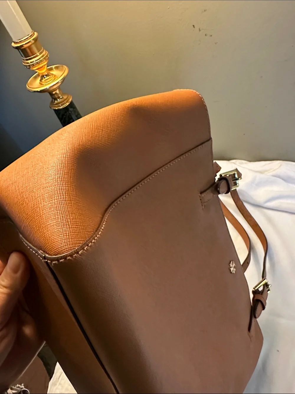 Tory Burch Cognac Leather Double-Handle Tote